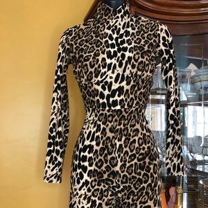 GLAM!! Long sleeve turtleneck cheetah short romper